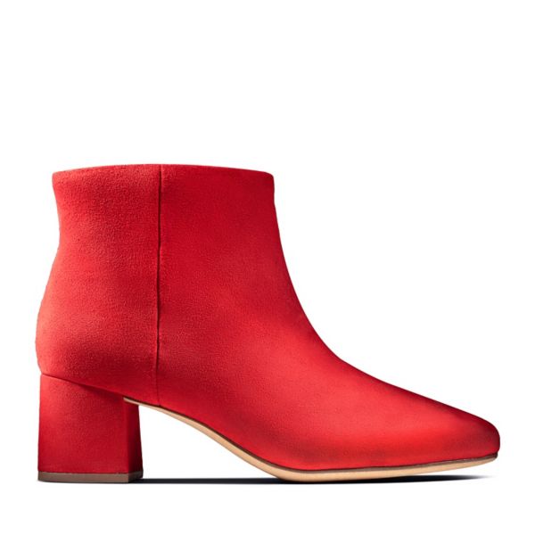 Clarks Womens Sheer Flora Ankle Boots Red | USA-542637